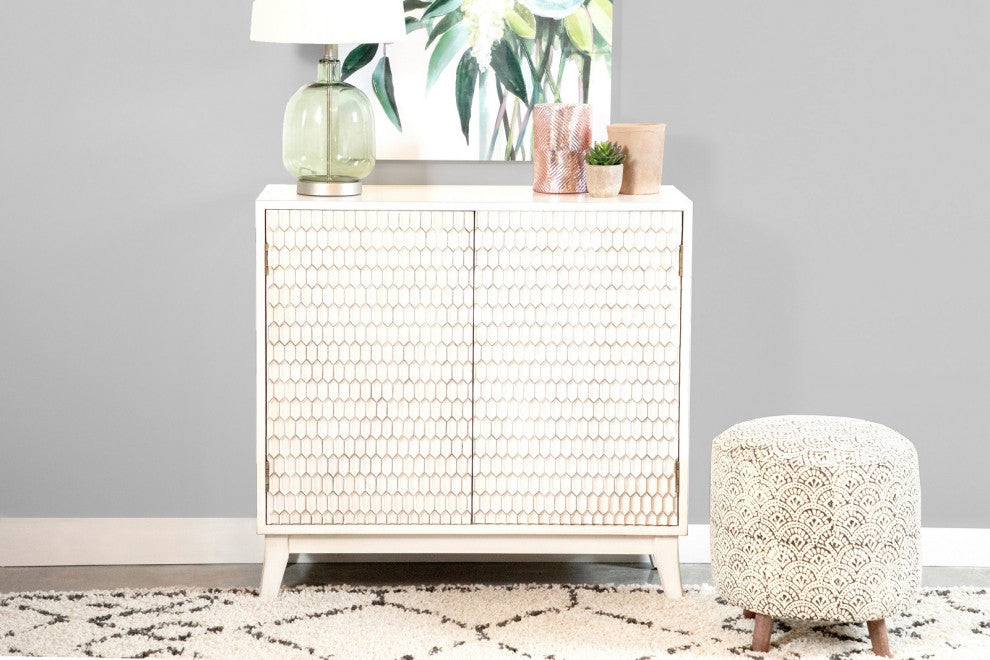 Rectangular 2-Door Accent Cabinet, White