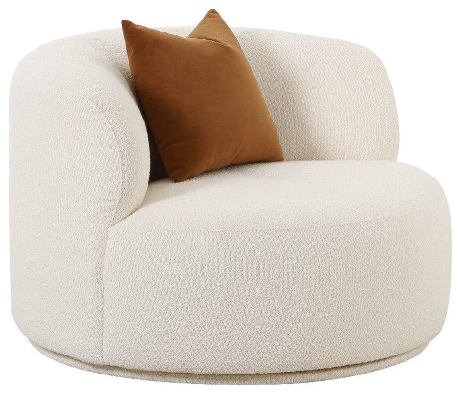 Fickle Cream Boucle Swivel Chair