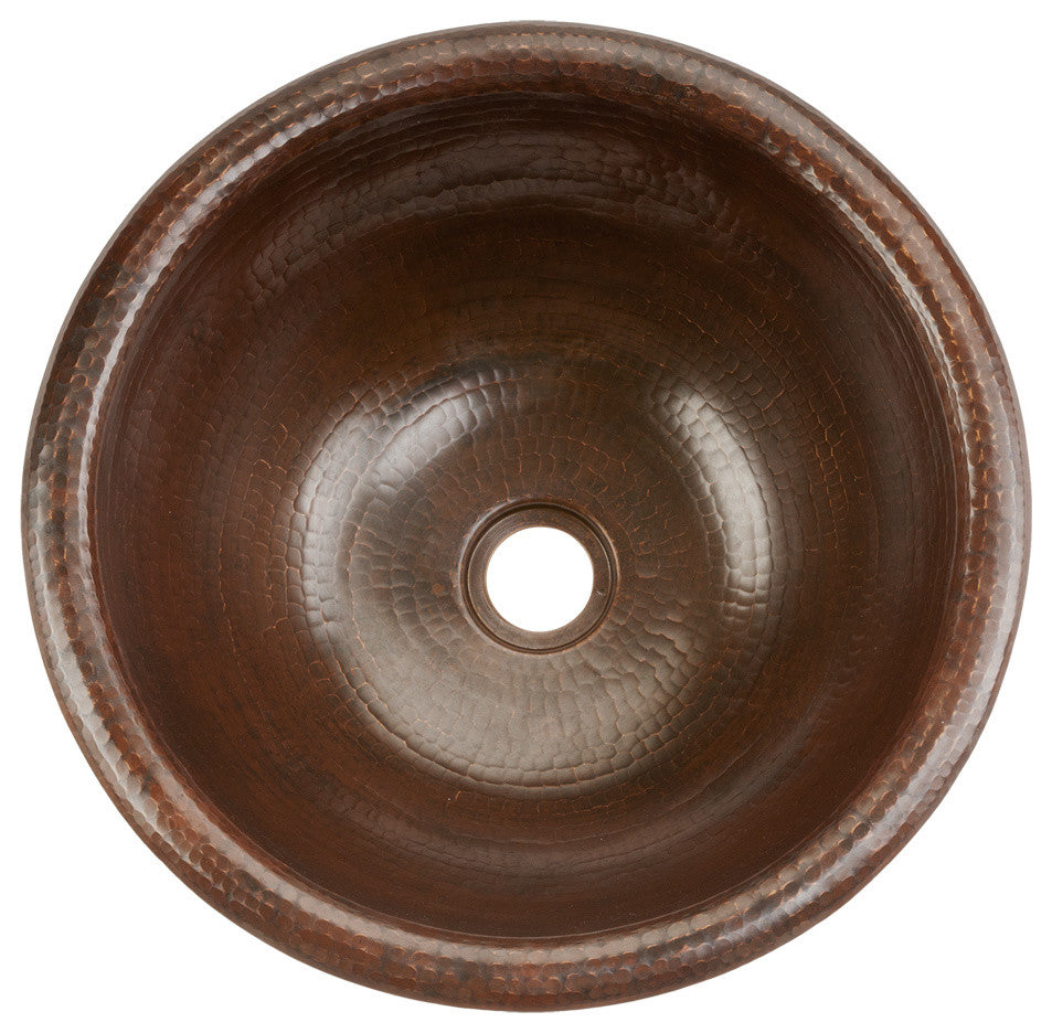 Premier Copper Products BSP2_LR14RDB 14" Self Rimming Copper Sink Package