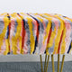 Multi Jacquard Faux Fur Ottoman, Orange, 46"x16"x7"