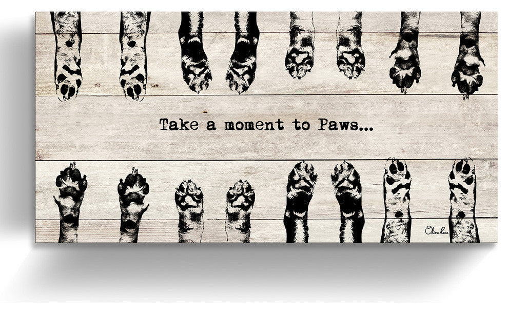 Ready2HangArt 'Paws' Wrapped Canvas Animal Wall Art, 8"x16"