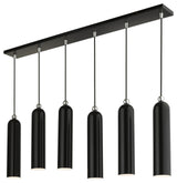 Shiny Black Mid Century Modern, Urban, Scandinavian Linear Pendant