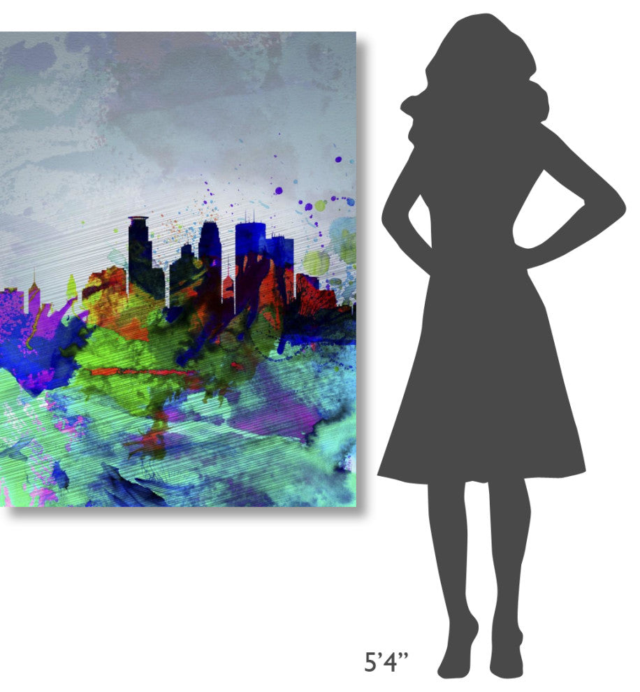 "Minneapolis Watercolor Skyline" Fine Art Print