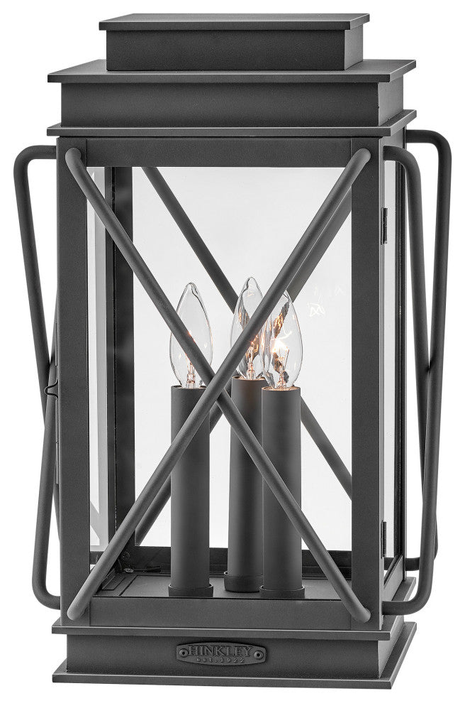 Hinkley Lighting 11197 Montecito 3 Light 18.5" Tall Pier Mount - Museum Black