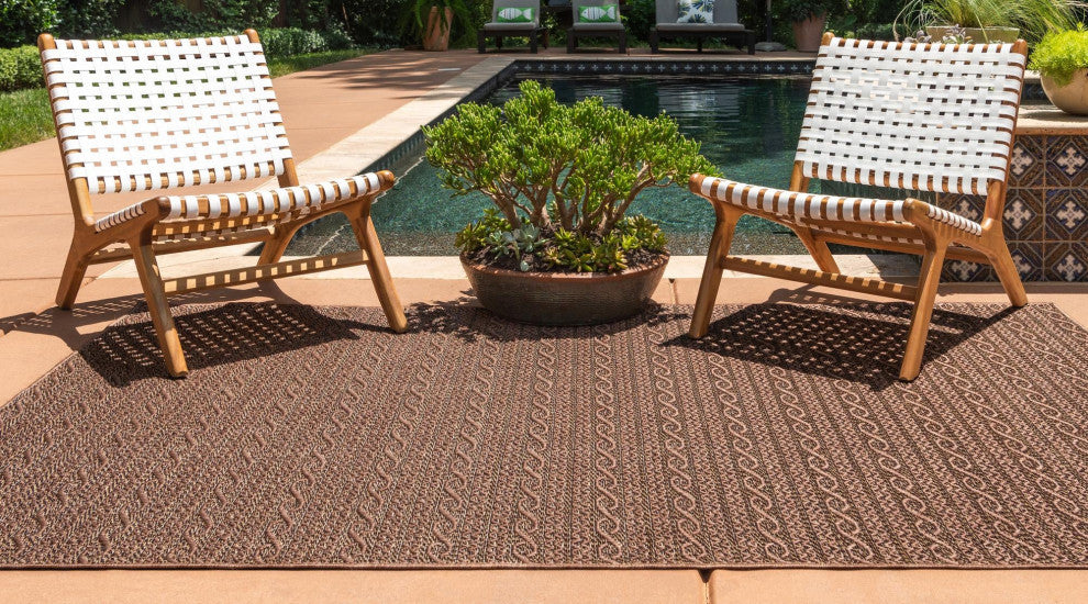 Rug Unique Loom Outdoor Modern Brown Rectangular 2' 2 x 3' 0