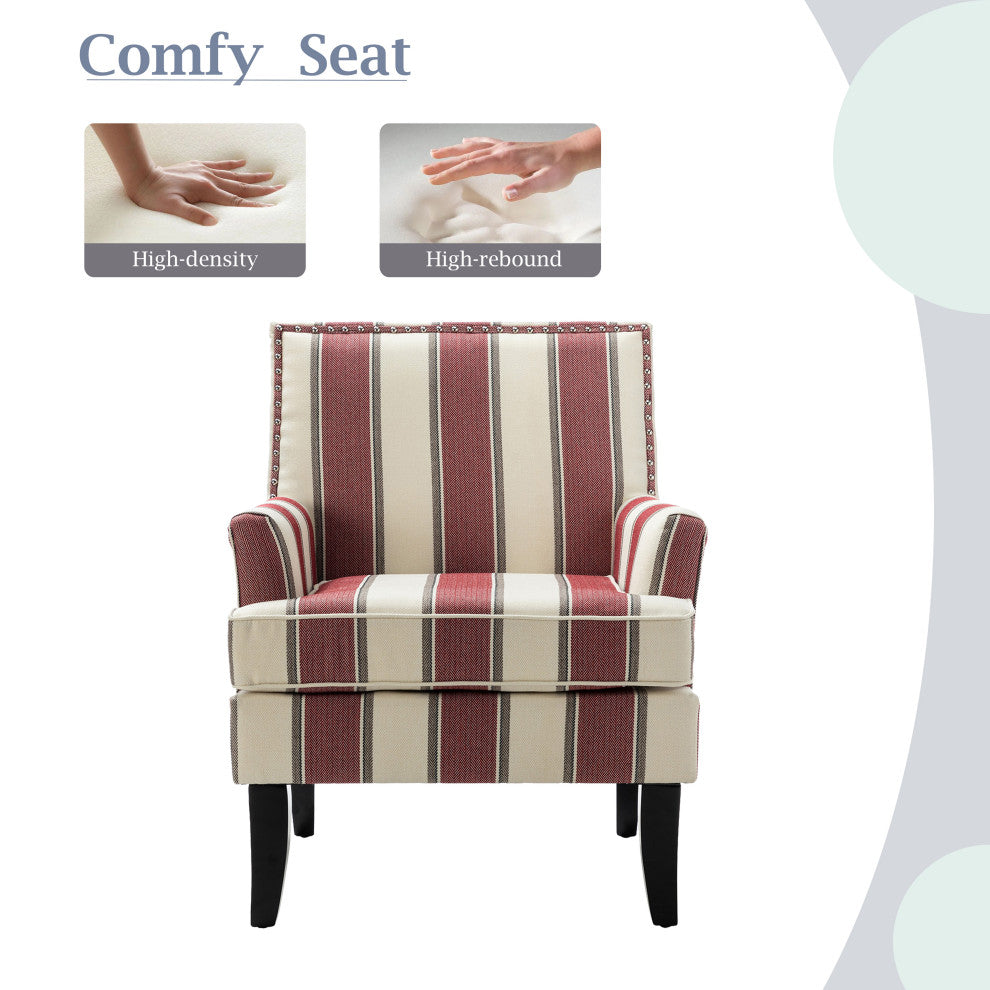 Herrera Classic Armchair With Pattern, Red