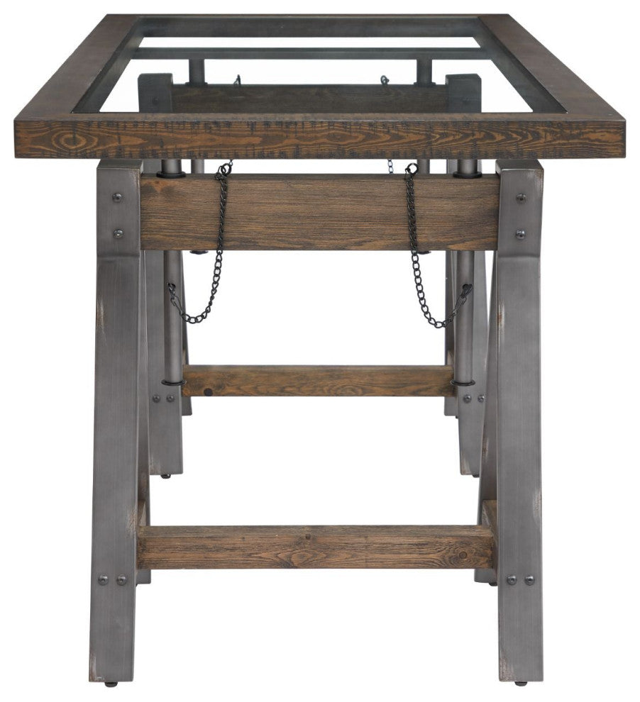 Modus Medici Adjustable Desk in Charcoal Brown