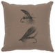Image Pillow 16x16 Flies Cotton Taupe