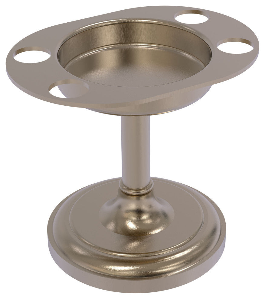 Vanity Top Tumbler and Toothbrush Holder, Antique Pewter