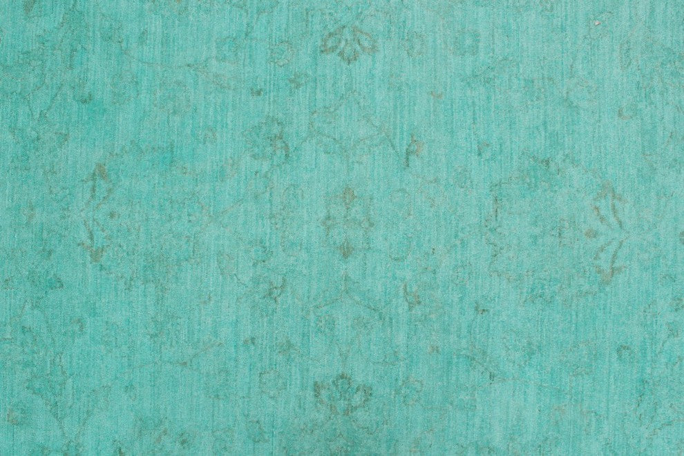 Overdyed Aida Teal Green Rug, 8''8x11''7