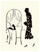 "Dressed Woman Walks Into a Restaurant" Paper Print by Maxfield Parrish, 26"x34"