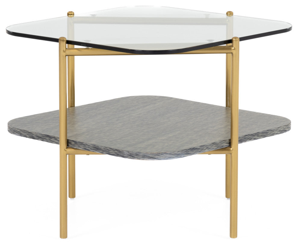 Modrest Cari Glam Gold + Glass End Table