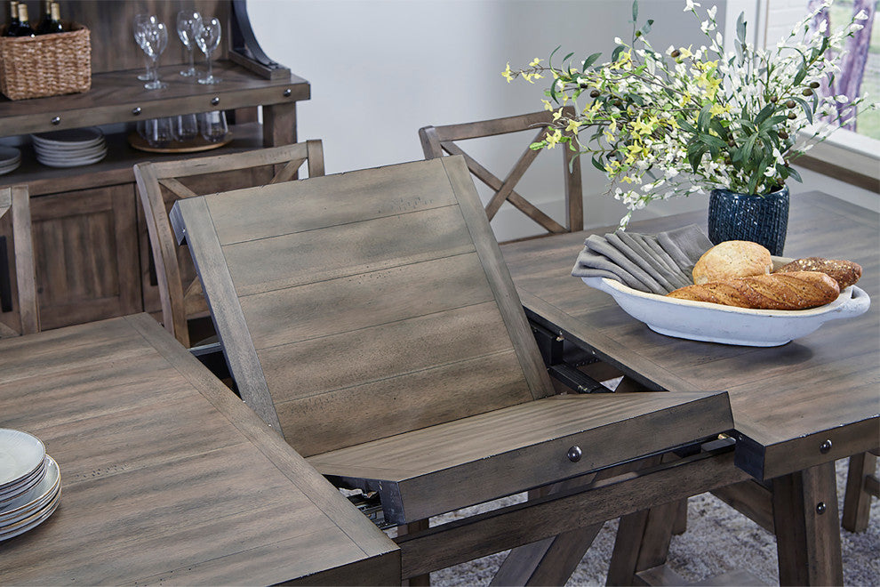 Lodge Dining Counter Table With 4 Stools 1 Bench Buffet With Hutch
