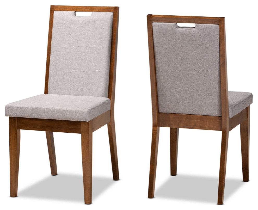 Billy Modern 2-Piece Dining Chairs, Walnut Brown