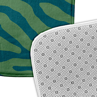 Green Rectangular Animal Stripe Pet Feeding Mat for Dogs or Cats