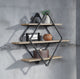 ACME Brantley Wall Rack, Oak and Sandy Black Finish