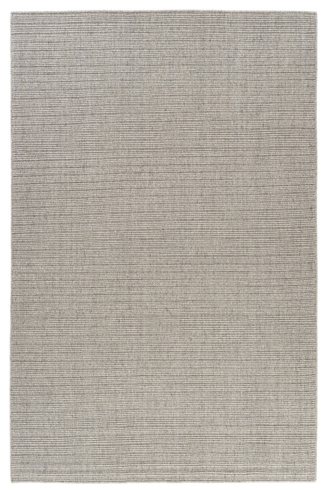 Light Gray Transitional Solid Handwoven New Zealand Wool Indoor Rug, 5' x 7'9"