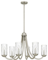 Allard Six Light Chandelier in Brushed Nickel