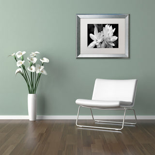 Kurt Shaffer 'Tuber Rose in Black and White' Matted Framed Art