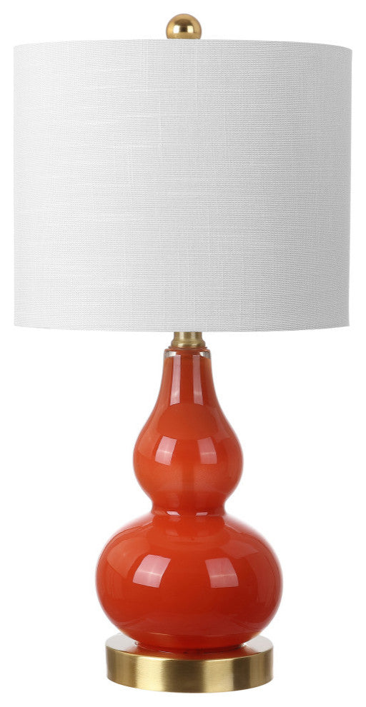 Anya 20.5" Mini Glass Table Lamp, Sunset Orange, Single