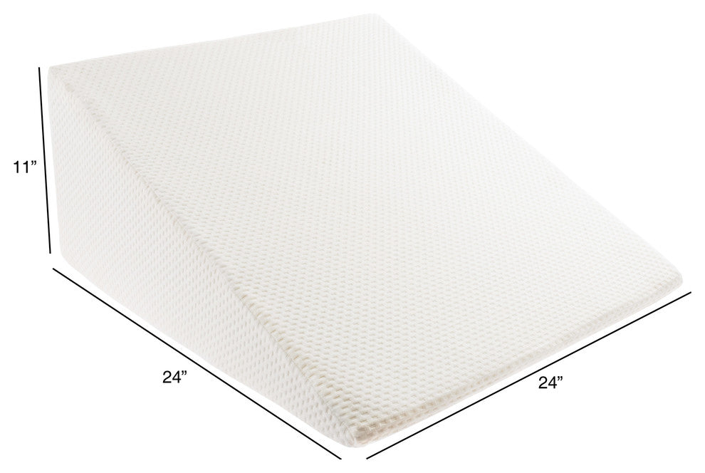 Extra High Wedge Pillow-Memory Foam Pillow, Cover by Lavish Home, Ivory