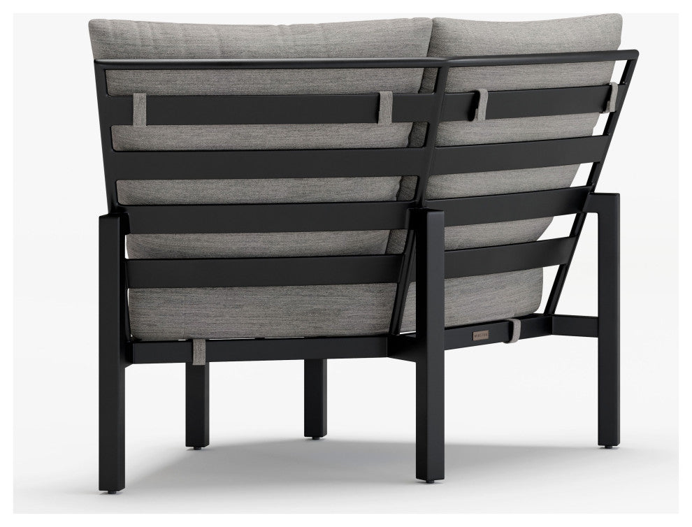 Stanford Cushion Outdoor Corner Chair, Textured Pewter