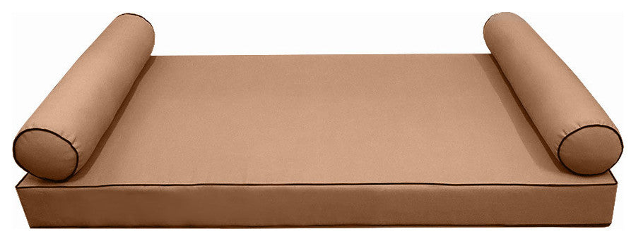 Style5 Twin Contrast Pipe Outdoor Mattress Bolster Slip Cover COMPLETE SET AD104