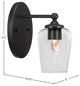 Capri 1-Light Wall Sconce, Matte Black/Clear Bubble