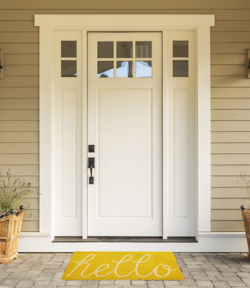 Yellow Hello Doormat