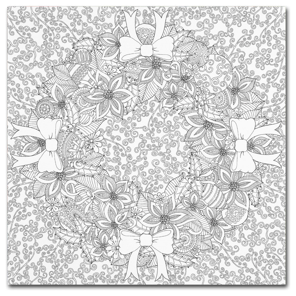 Hello Angel ''Christmas Wreath Mandala'' Canvas Art, 14x14