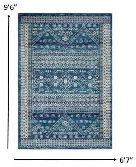 7'' X 10'' Navy Blue Power Loom Area Rug