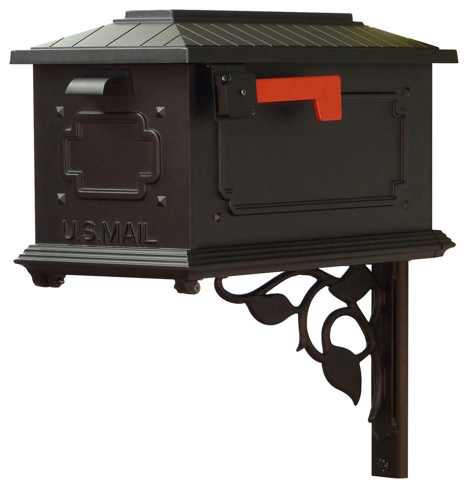 Kingston Curbside Mailbox With Floral Front Single Mailbox Mounting Bracket