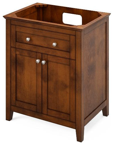 Chatham Traditional 30" Chocolate Single Sink Vanity, Black Granite Vanity Top