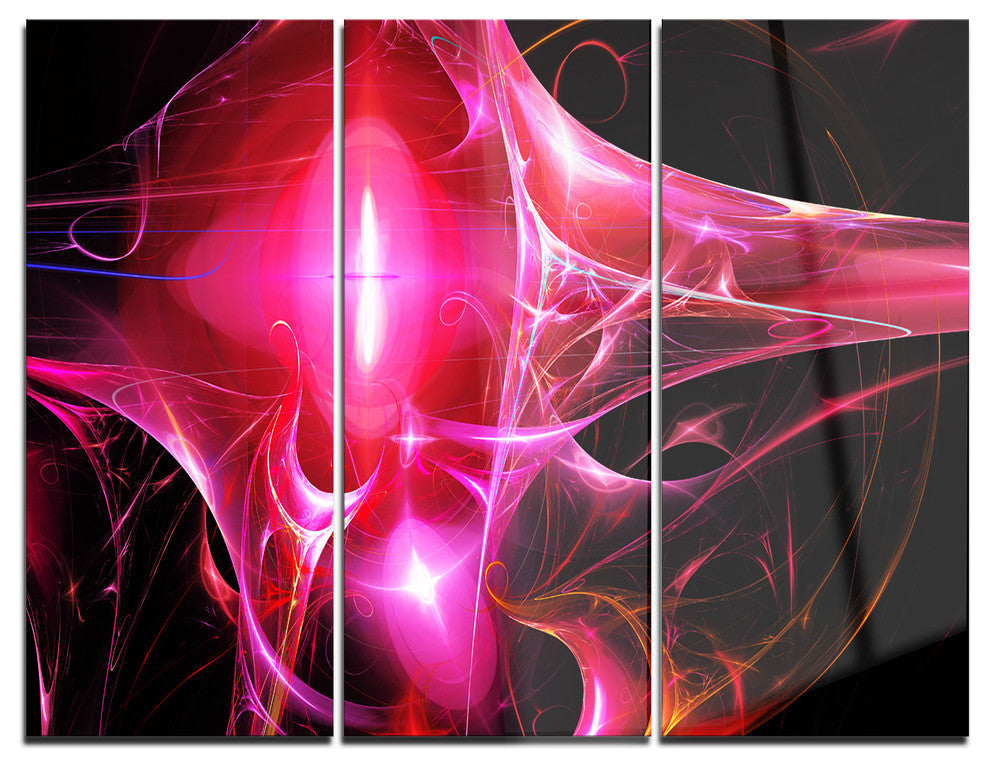 "Red Bright Candle" Digital Metal Wall Art, 3 Panels, 36"x28"