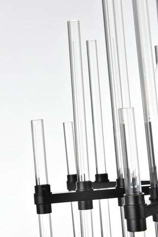 Samuel 17" Crystal Rod Pendant, Black