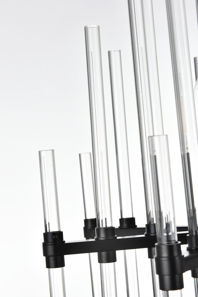 Samuel 17" Crystal Rod Pendant, Black