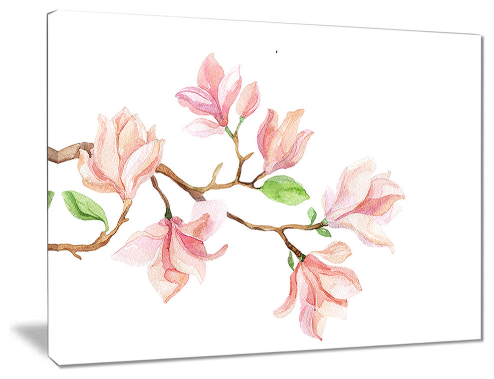 "Mongolia Flower" Painting Watercolor Floral Art Canvas Print, 40"x30"