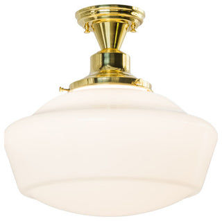 16 Wide Revival Schoolhouse W/Traditional Globe Flushmount