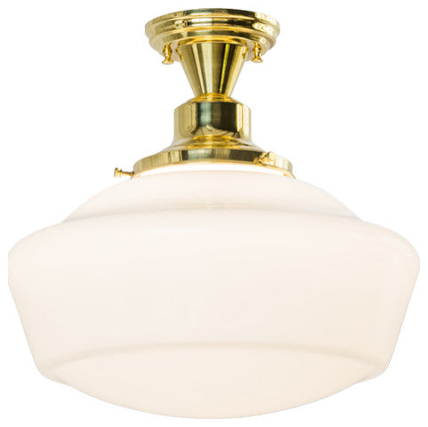 16 Wide Revival Schoolhouse W/Traditional Globe Flushmount