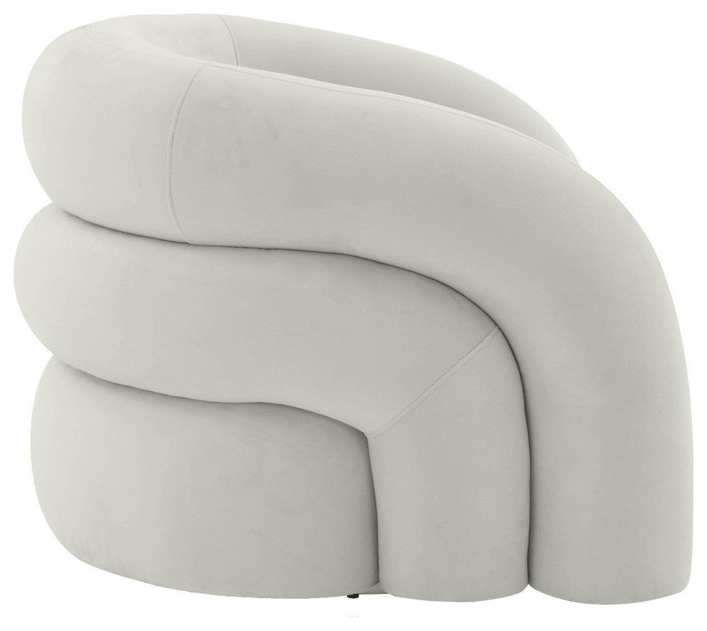 Slipper Light Gray Velvet Swivel Chair
