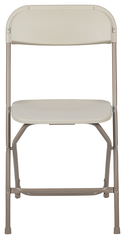 Hercules Series Plastic Folding Chair - 2 Pack 650LB Weight Capacity, Beige