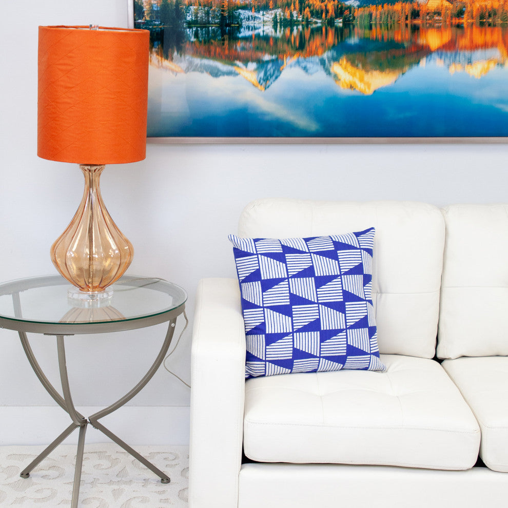 Parkland Collection Geometric Geometric Blue Square 18" x 18" Pillow