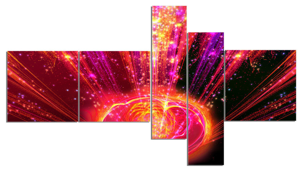 Shining Radical Blast with Magic Ball, Abstract Canvas Print, 60"x32", 5 panels