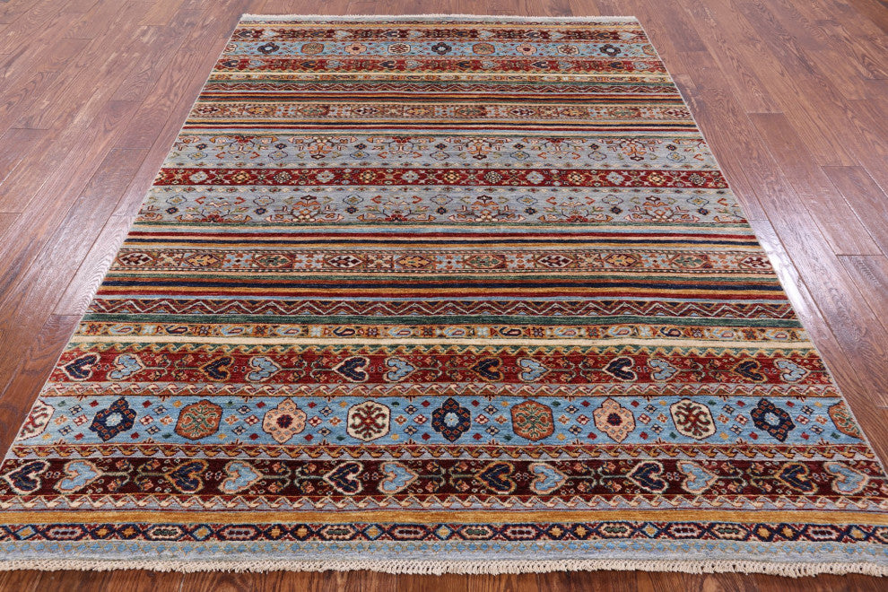 5' 10" X 7' 8" Super Kazak Khorjin Hand-Knotted Rug Q7516