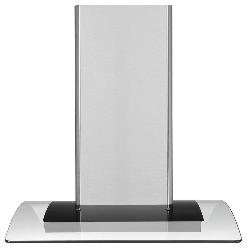 Ancona Convertible Island Glass Canopy Range Hood, Night Light Feature, 36 in.