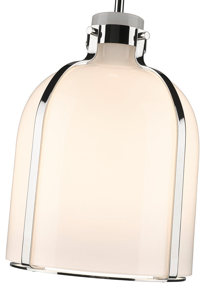 Zlite 818-9PN 1-Light Pendant, White Opal