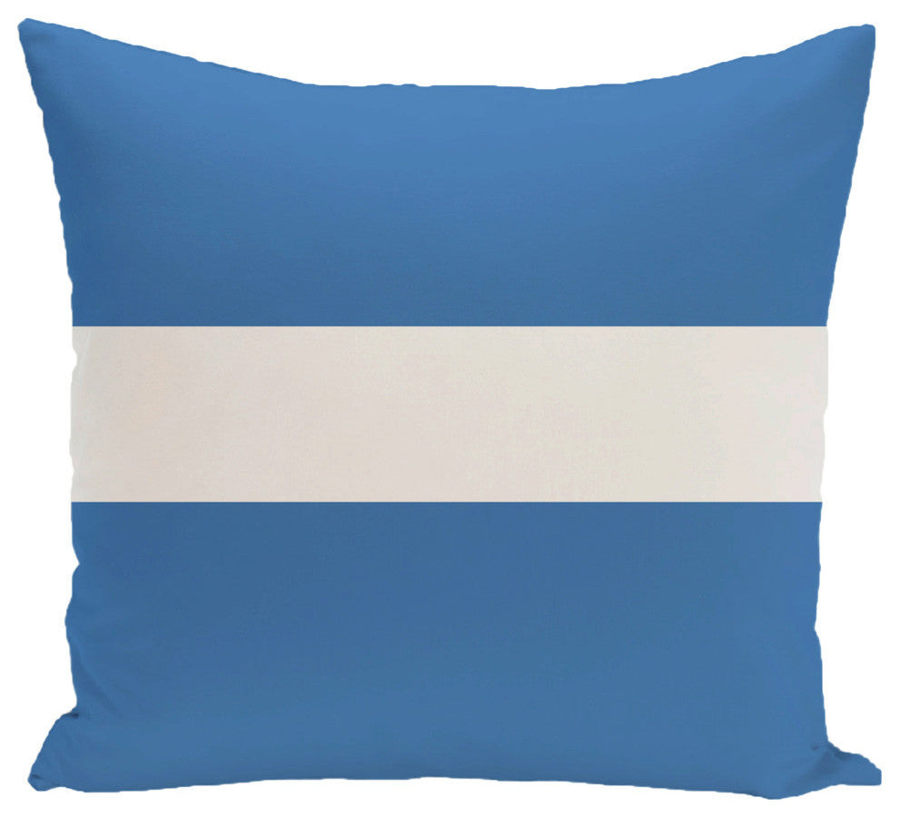 Narrow The Gap Stripe Print Outdoor Pillow, Azure, 20"x20"