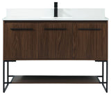 Sue 48" Single Bathroom Vanity, Walnut, With Backsplash