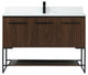 Sue 48" Single Bathroom Vanity, Walnut, With Backsplash