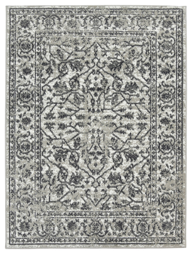 Alpine Fany Power-Loomed Polypropylene Area Rug, Dark Gray, 9'2"x12'2"